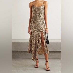 Alice + Olivia Asymmetrical Leopard Print Dress